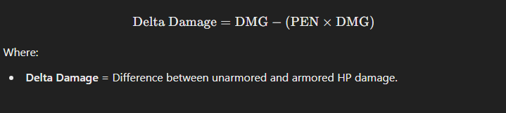 Delta Damage Calculation